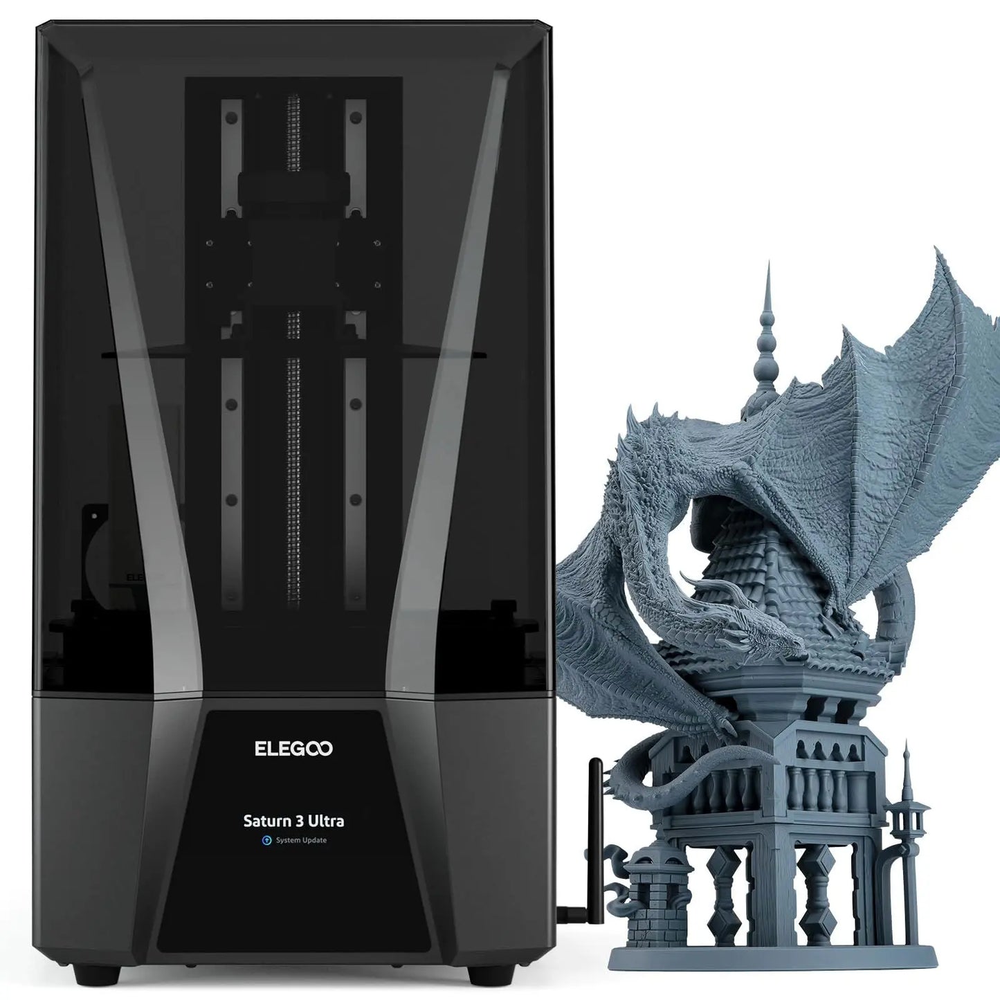 ELEGOO Saturn 4 Ultra 12K Resin 3D Printer, with Smart Automatic Leveling, 10-Inch 12K Monochrome LCD, 150mm/h Faster Printing Speed,8.62x4.84x8.66 Inch Printing Size - i3dyou