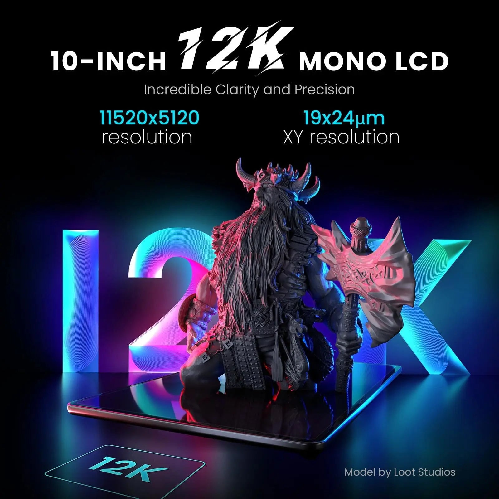 ELEGOO Saturn 4 Ultra 12K Resin 3D Printer, with Smart Automatic Leveling, 10-Inch 12K Monochrome LCD, 150mm/h Faster Printing Speed,8.62x4.84x8.66 Inch Printing Size - i3dyou