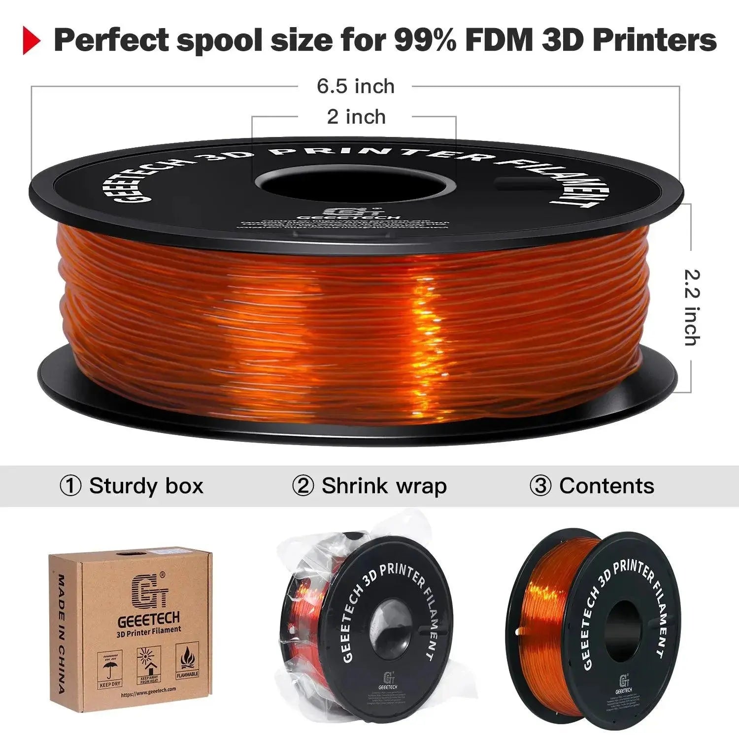 GEEETECH 1KG 1.75mm TPU Filament Flexible material  for 3D Printers overseas warehouse fast shipping - i3dyou