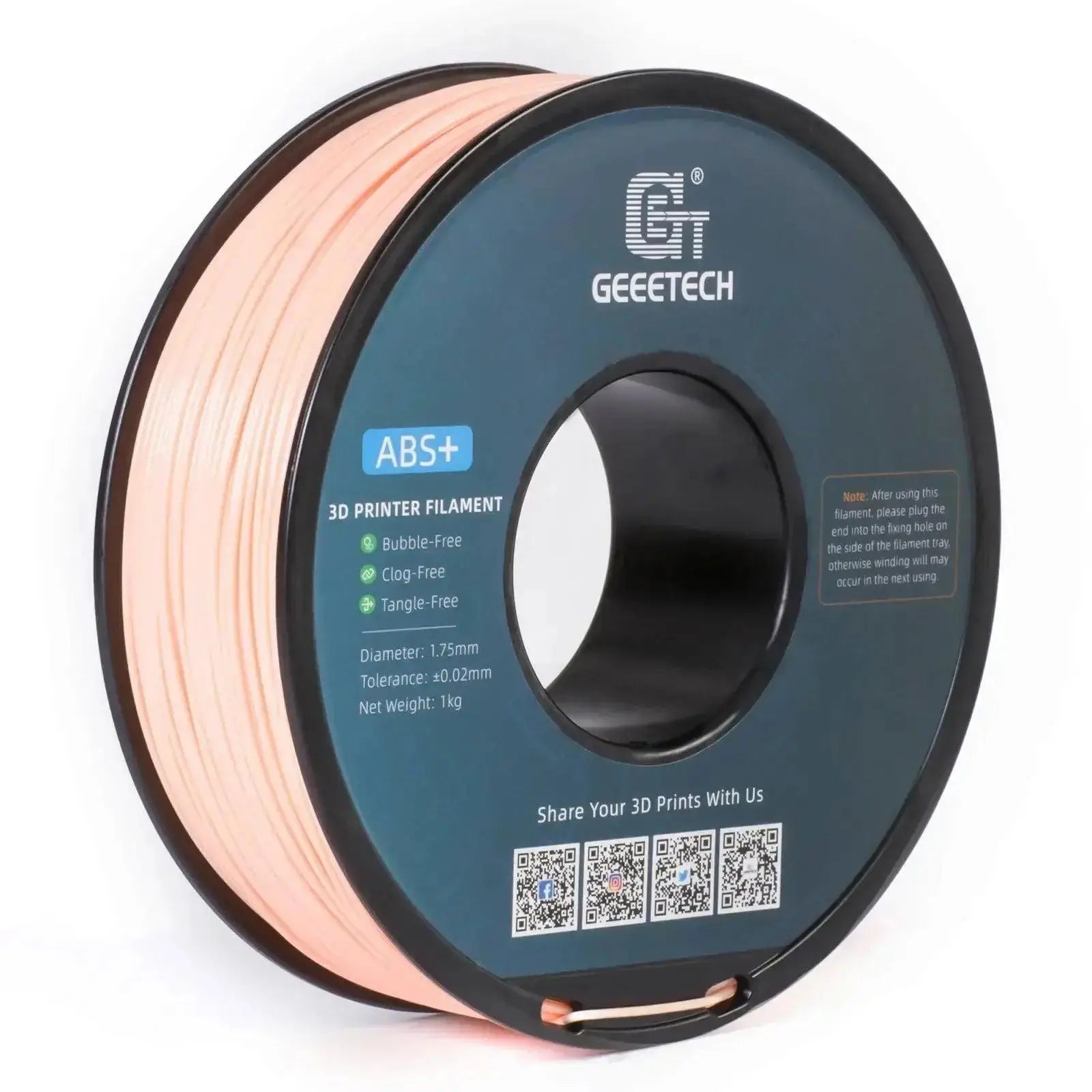 Geeetech  ABS 3D Filament 1.75mm 1KG plastic, 3D Printer Material, Tangle-Free, Non-Toxic, Vacuum Packaging White Blac Redk BLue - i3dyou