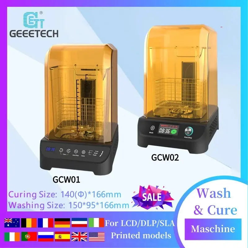Geeetech Wash and Cure 2 in 1 Machine, UV Resin Model Curing Box washing Station with UV Resin Glue for LCD SLA DLP 3D Printing - i3dyou