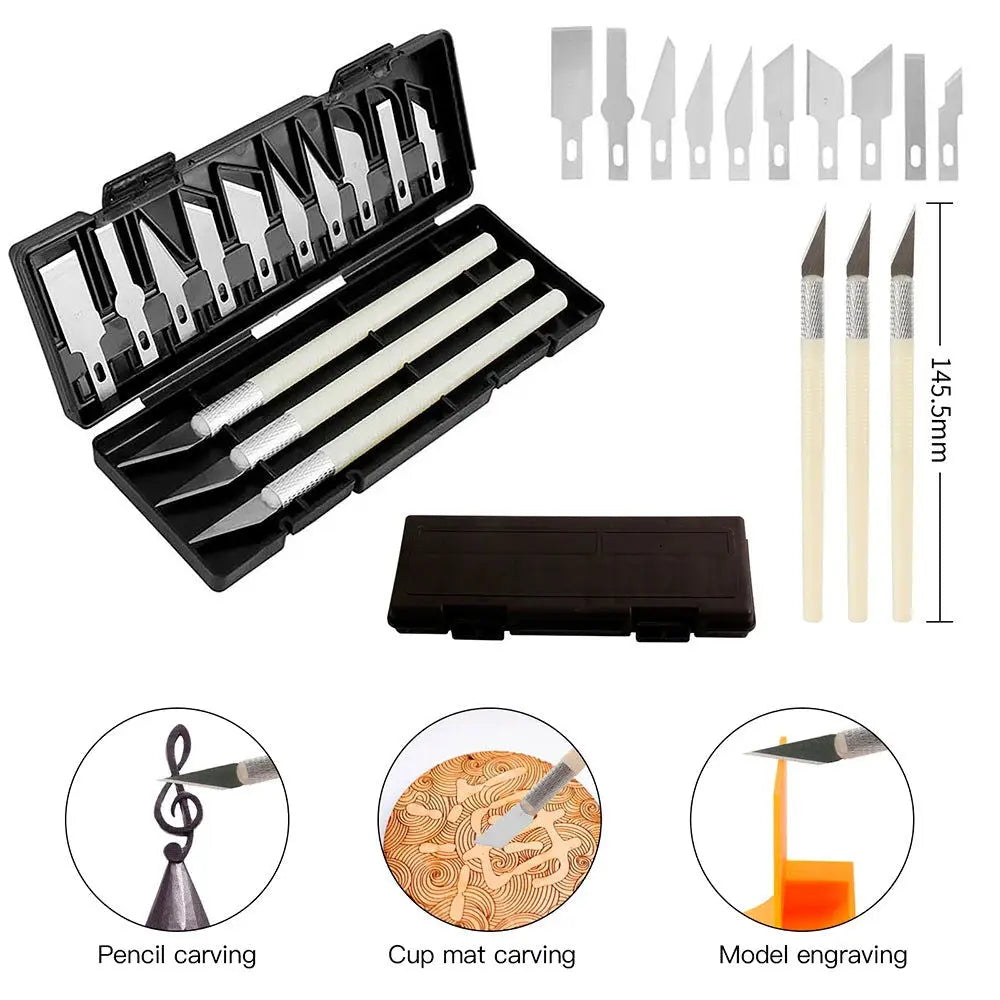 KINGROON Deburring Tool Kit Engraving Knife Carving Tool DIY 3D Printer Part 3D Model File Cutter Scraper Material Removal Tool - i3dyou
