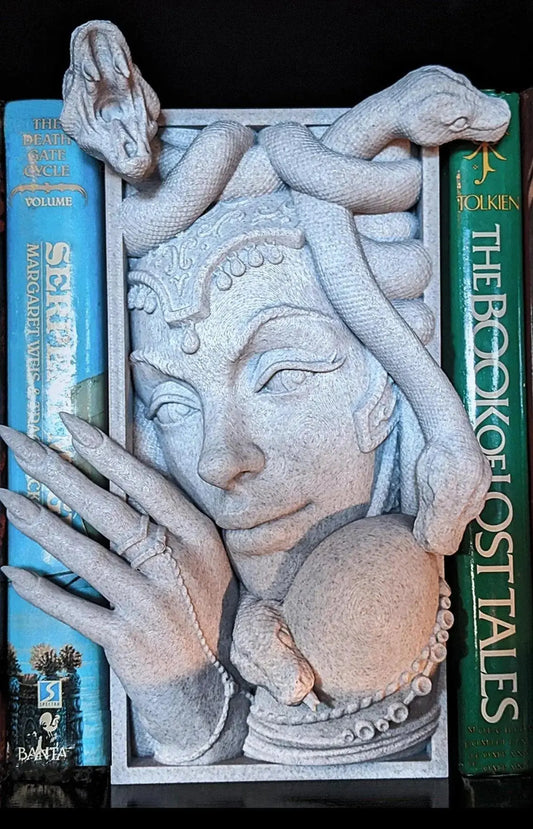 Medusa Book Nook 3d print file Discover Enchanting Fantasy Horror Magic | Perfect Gift for Book Lovers, Gothic Decor 4X6 inch (unpainted ) - i3dyou