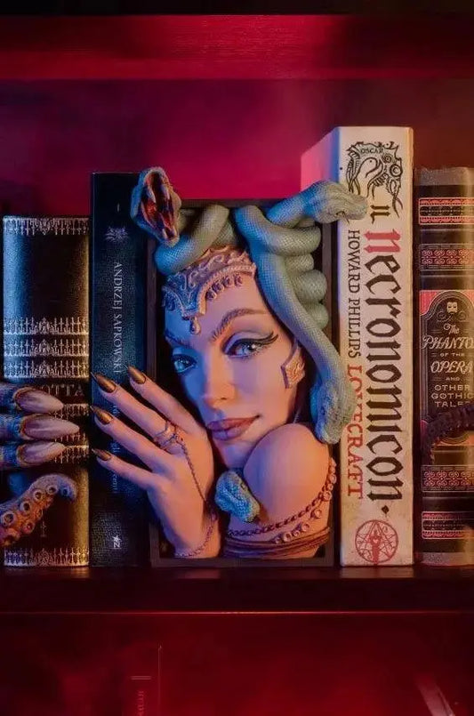 Medusa Book Nook 3d print file Discover Enchanting Fantasy Horror Magic | Perfect Gift for Book Lovers, Gothic Decor 4X6 inch (unpainted ) - i3dyou