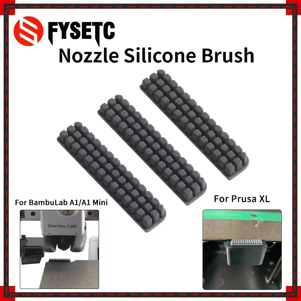Nozzle Brush for Bambu Lab A1/A1 Mini Prusa XL Wiper Silicone Brush Hotbed Mounted Scrubber Cleaning Tool for Bambulab 3D Printe - i3dyou