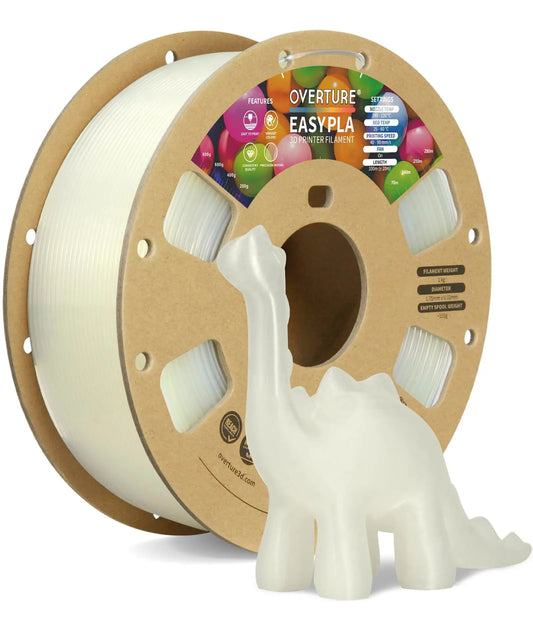 OVERTURE Easy PLA 1.75mm 3D Printer Filament, 1kg PLA Cardboard Spool (2.2lbs), Dimensional Accuracy +/- 0.02mm, Fit Most FDM Printer (Easy Natural) - i3dyou
