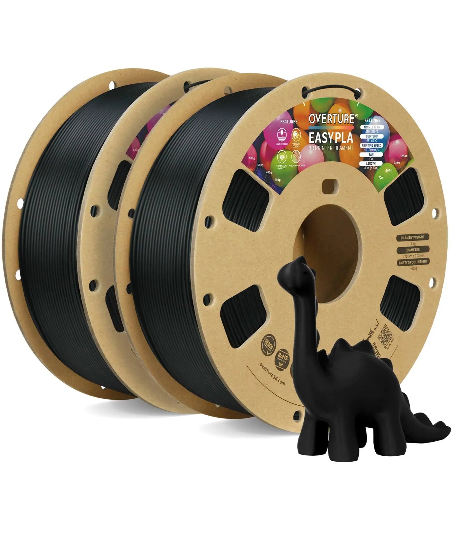 OVERTURE Easy PLA 1.75mm 3D Printer Filament, 1kg PLA Cardboard Spool (2.2lbs), Dimensional Accuracy +/- 0.02mm, Fit Most FDM Printer (Easy Natural) - i3dyou