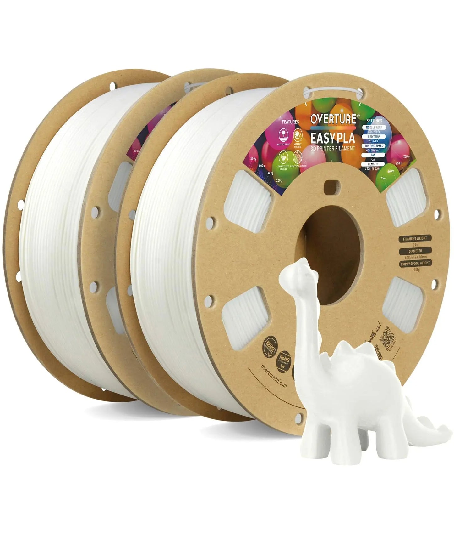 OVERTURE Easy PLA 1.75mm 3D Printer Filament, 1kg PLA Cardboard Spool (2.2lbs), Dimensional Accuracy +/- 0.02mm, Fit Most FDM Printer (Easy Natural) - i3dyou