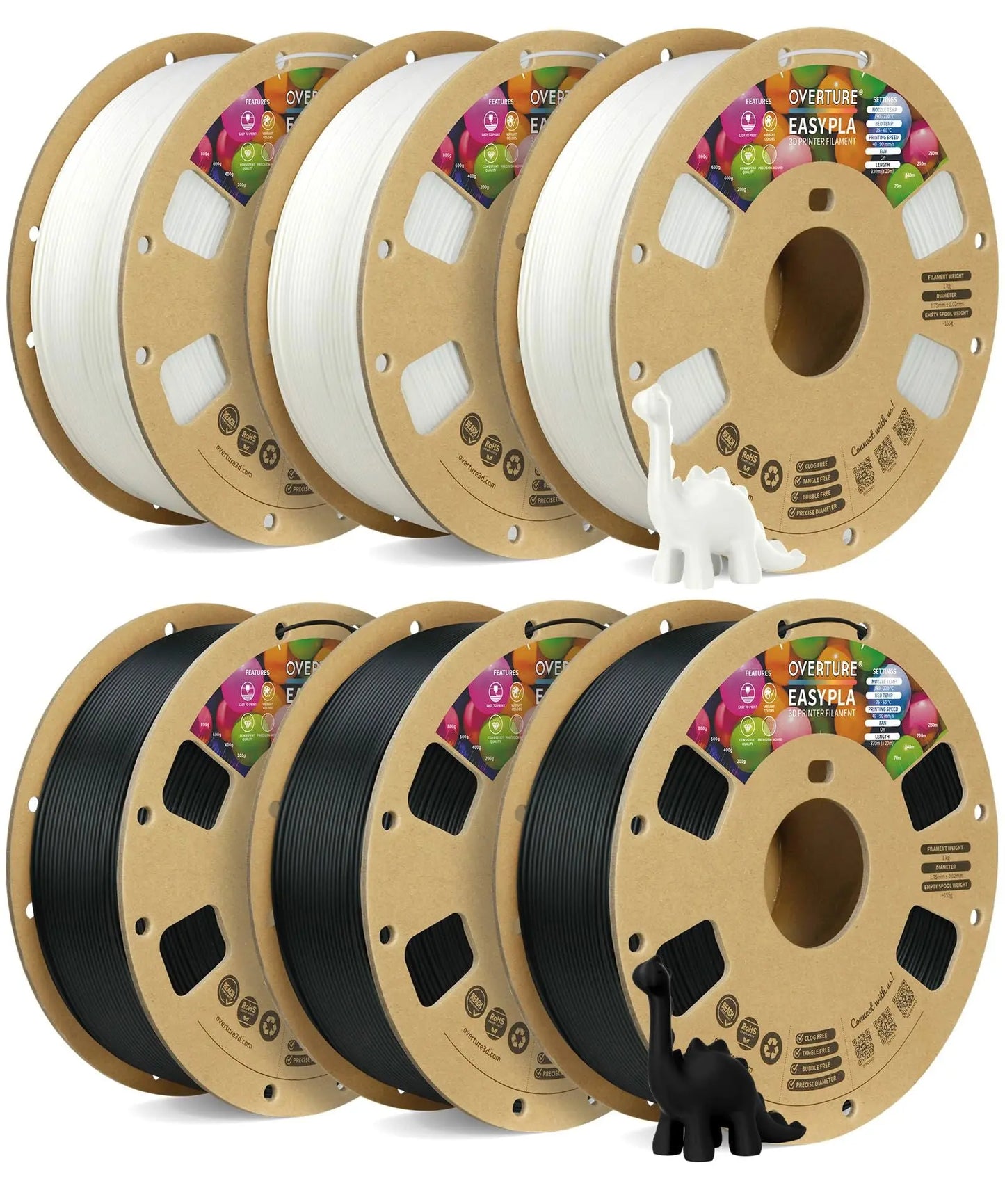 OVERTURE Easy PLA 1.75mm 3D Printer Filament, 1kg PLA Cardboard Spool (2.2lbs), Dimensional Accuracy +/- 0.02mm, Fit Most FDM Printer (Easy Natural) - i3dyou