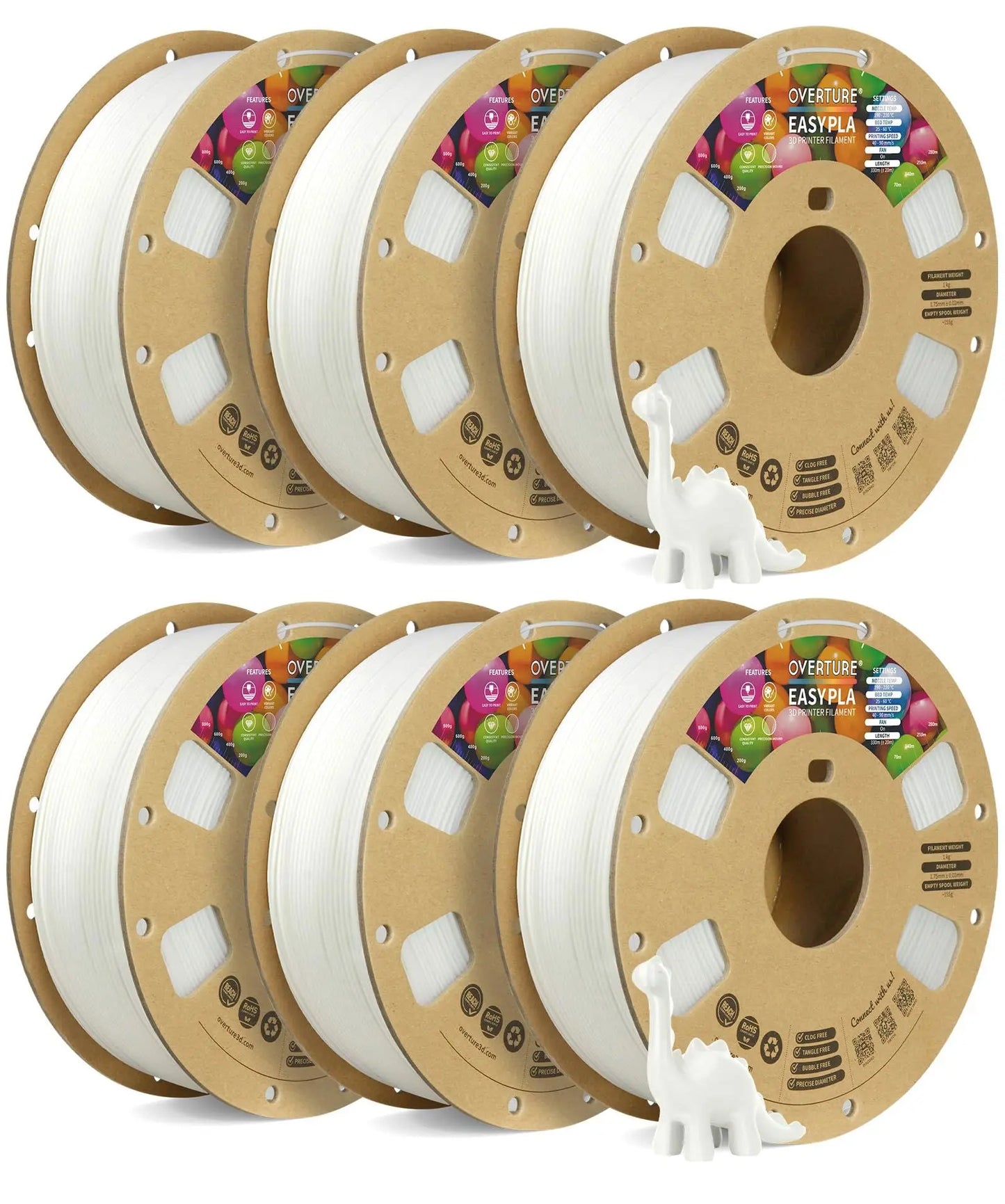 OVERTURE Easy PLA 1.75mm 3D Printer Filament, 1kg PLA Cardboard Spool (2.2lbs), Dimensional Accuracy +/- 0.02mm, Fit Most FDM Printer (Easy Natural) - i3dyou