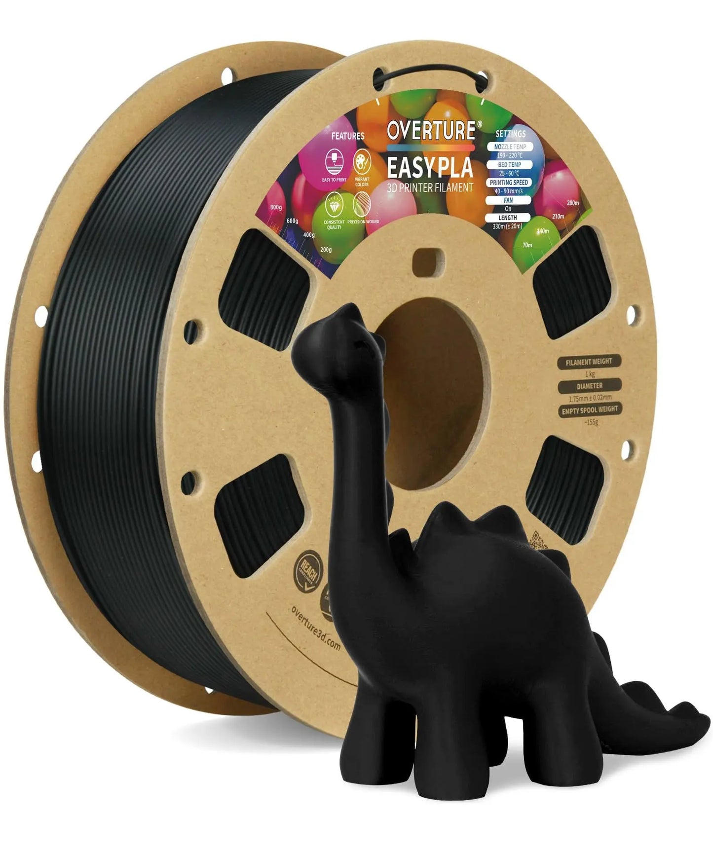OVERTURE Easy PLA 1.75mm 3D Printer Filament, 1kg PLA Cardboard Spool (2.2lbs), Dimensional Accuracy +/- 0.02mm, Fit Most FDM Printer (Easy Natural) - i3dyou