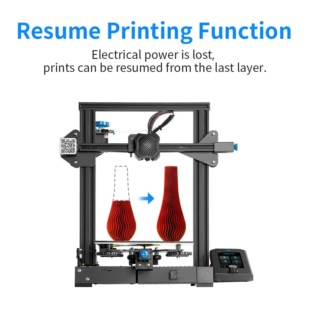 Official Creality Ender 3 3D Printer Fully Open Source with Resume Printing Function DIY 3D Printers Printing Size 8.66x8.66x9.84 inch - i3dyou