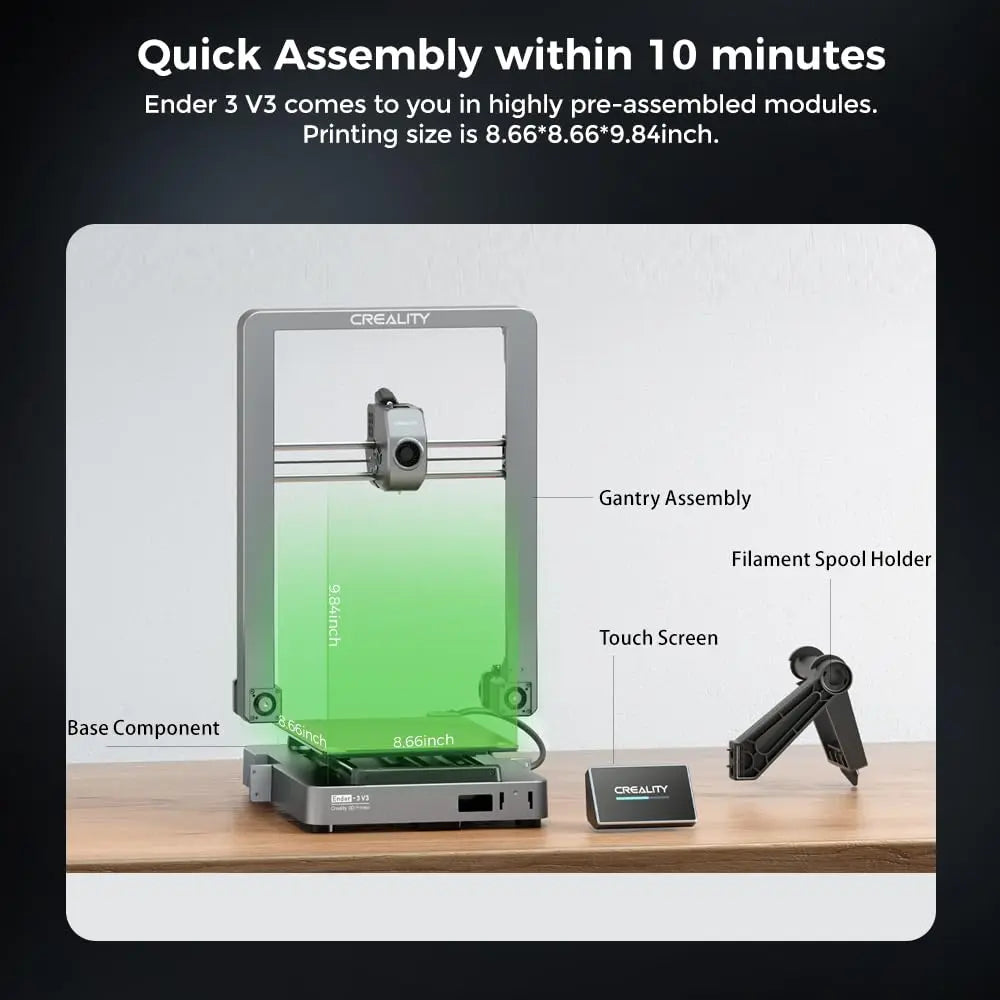 Official Creality Ender 3 3D Printer Fully Open Source with Resume Printing Function DIY 3D Printers Printing Size 8.66x8.66x9.84 inch - i3dyou