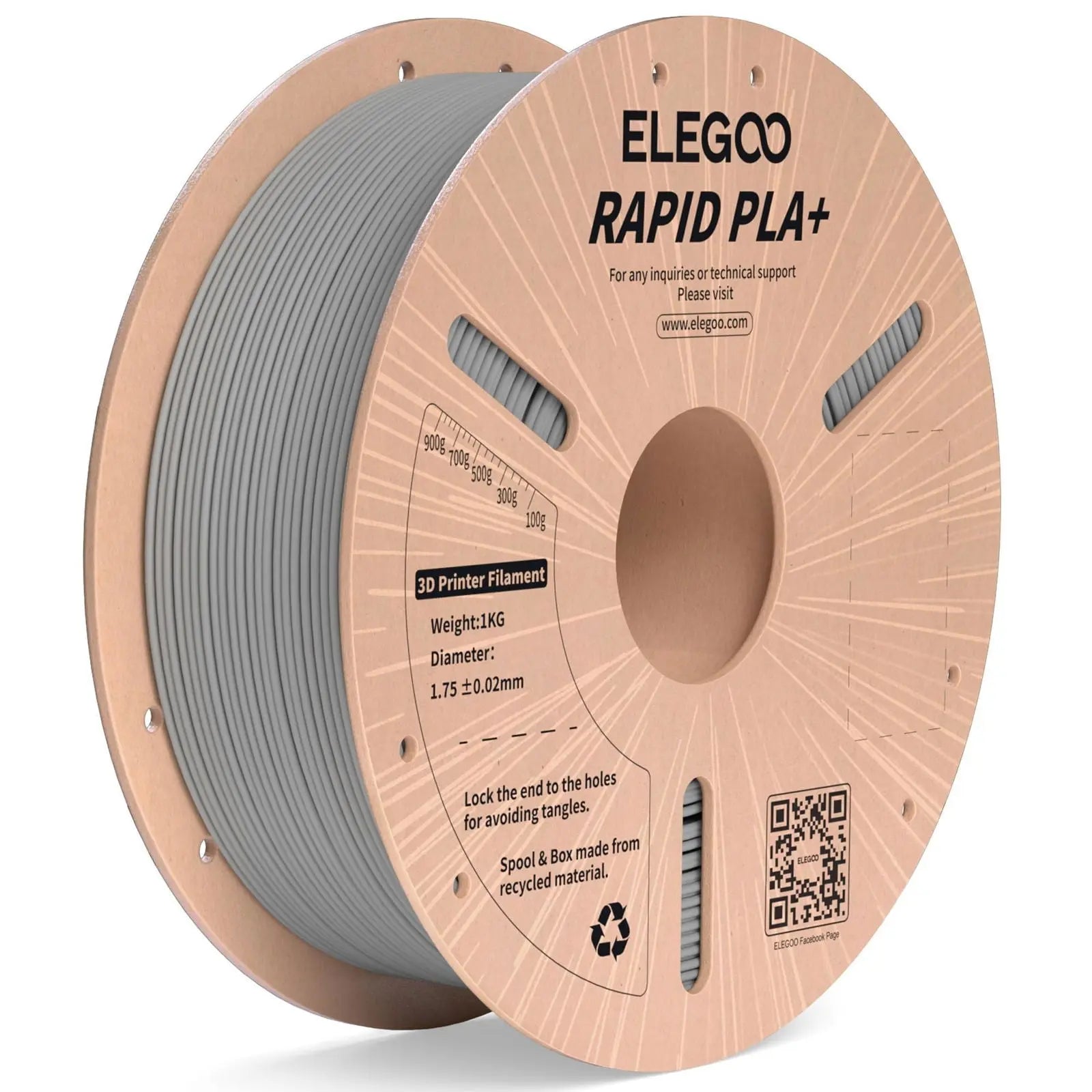 PLA Plus Filament ELEGOO Rapid 1.75mm Black & White 2KG, PLA+ 3D Printer Filament for 30-600 mm/s High Speed Printing, Dimensional Accuracy +/- 0.02 mm, 2 Pack 1kg Spool(2.2lbs) - i3dyou
