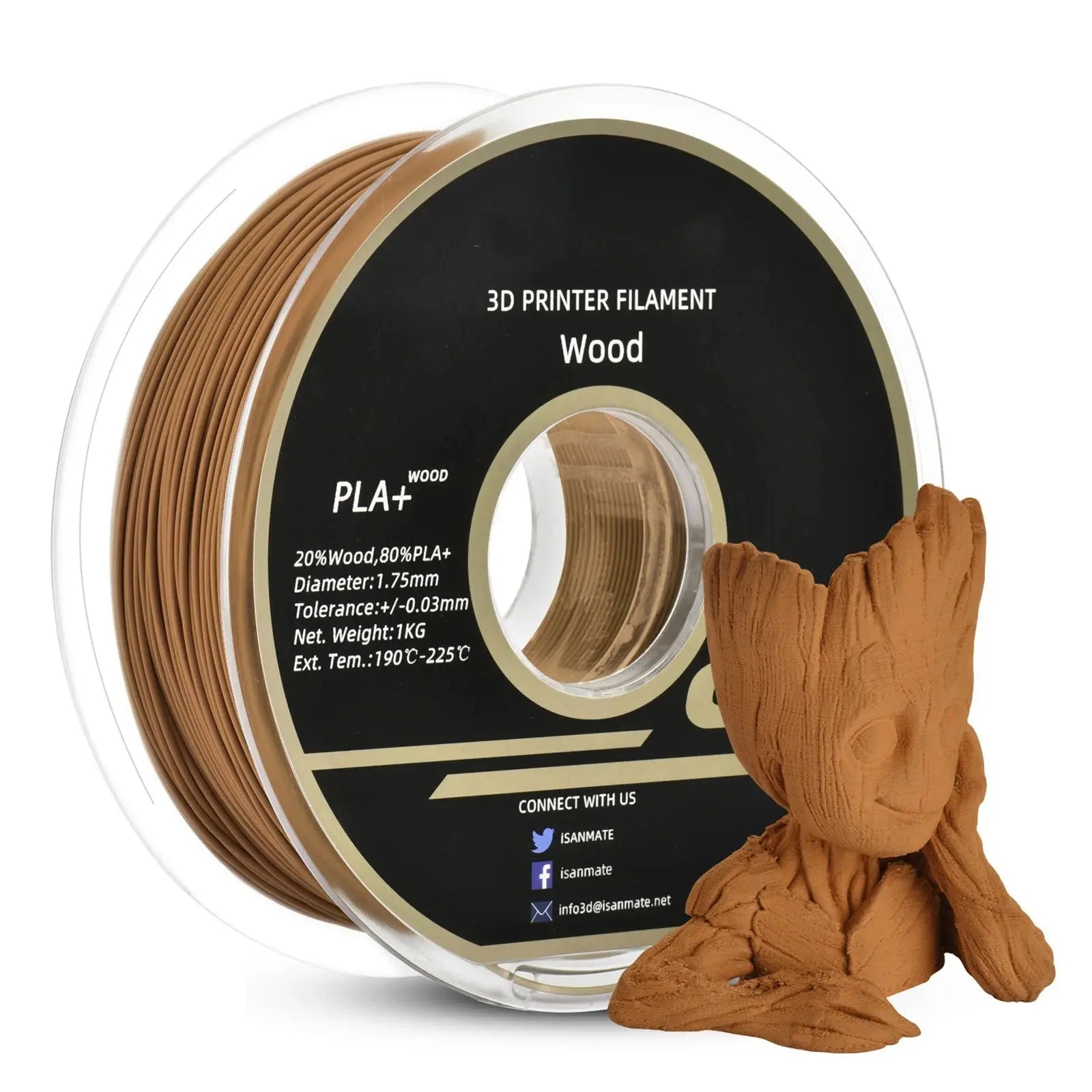 PLA Wooden Rose Ebony 250g 500g 1Kg 95A 3D Printer Filament Red Sandal Wood Sublimation 3D Printing Material Filament PLA 1.75mm - i3dyou