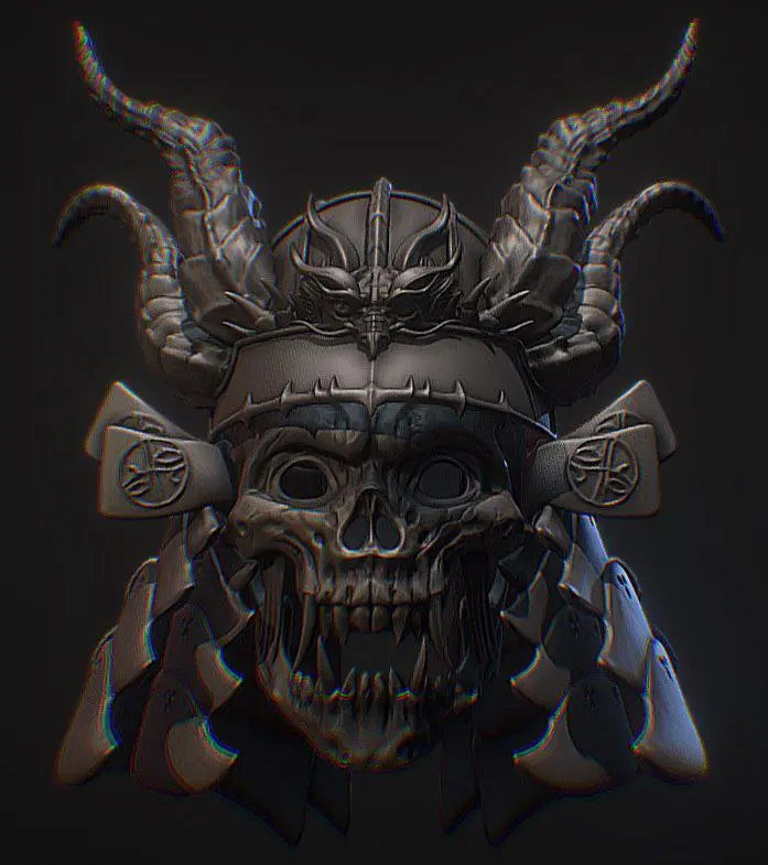 Samurai helmet skull 3d printable file - i3dyou