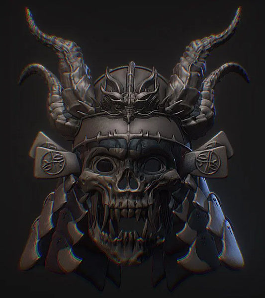 Samurai helmet skull 3d printable file - i3dyou