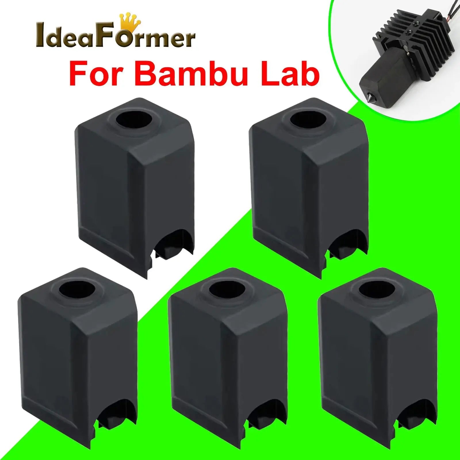 Silicone Socks For Bambu Lab X1 X1C P1P 3D Printer Hotend Extruder High-temperature Wear-resistant Black Silicone Sleeve Cover - i3dyou