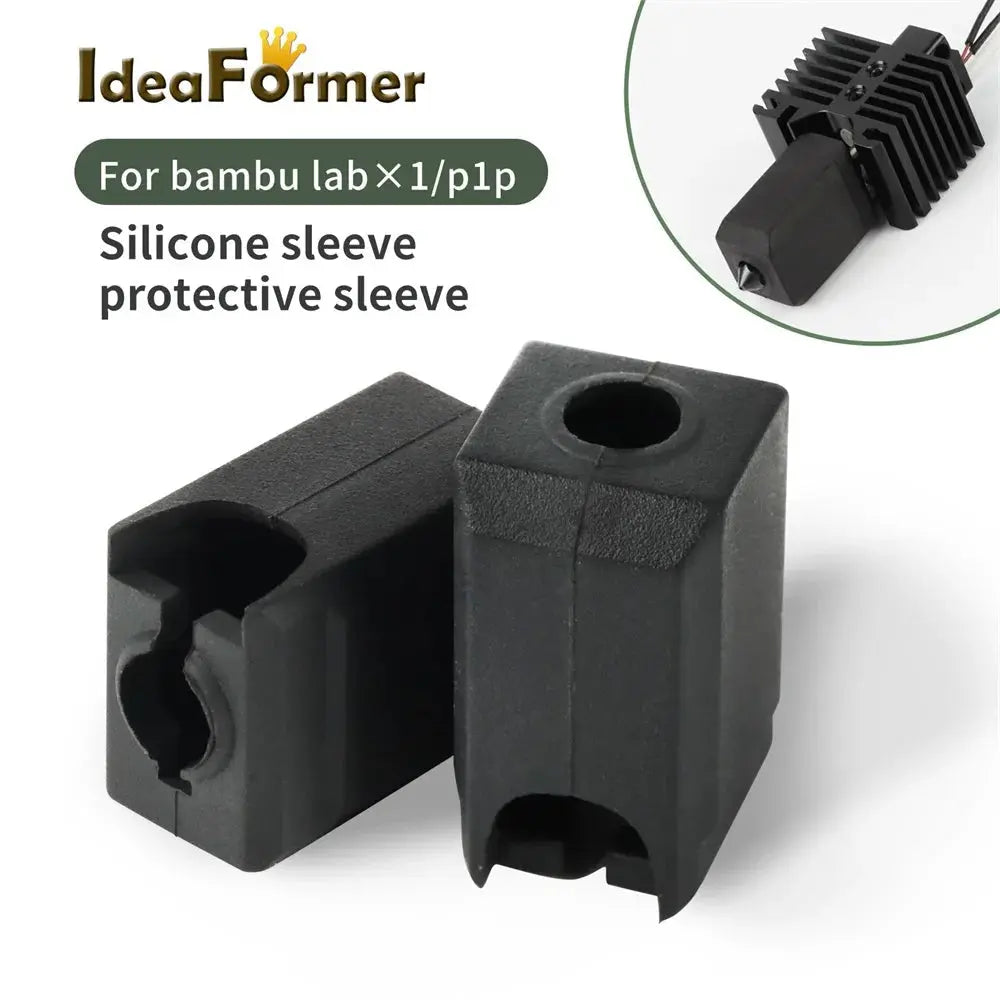Silicone Socks For Bambu Lab X1 X1C P1P 3D Printer Hotend Extruder High-temperature Wear-resistant Black Silicone Sleeve Cover - i3dyou