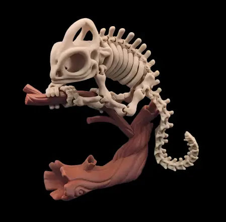 Skelton chameleon figurine 3d print file i3dyou