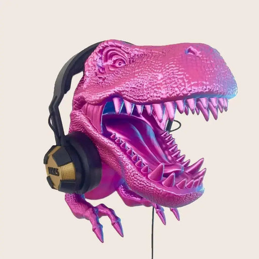 T-Rex Gaming Control Holder 3d print file , Headphone Holder, Dinosaur Wall Decor, Wall Mounted T-rex STL file - i3dyou