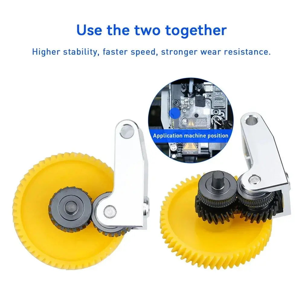 Upgrade Hardened Steel Extruder Gear Assembly For Bambu Lab P1S P1P X1 Carbon X1C 3D Printer Nickel Plating Wear-resisting - i3dyou