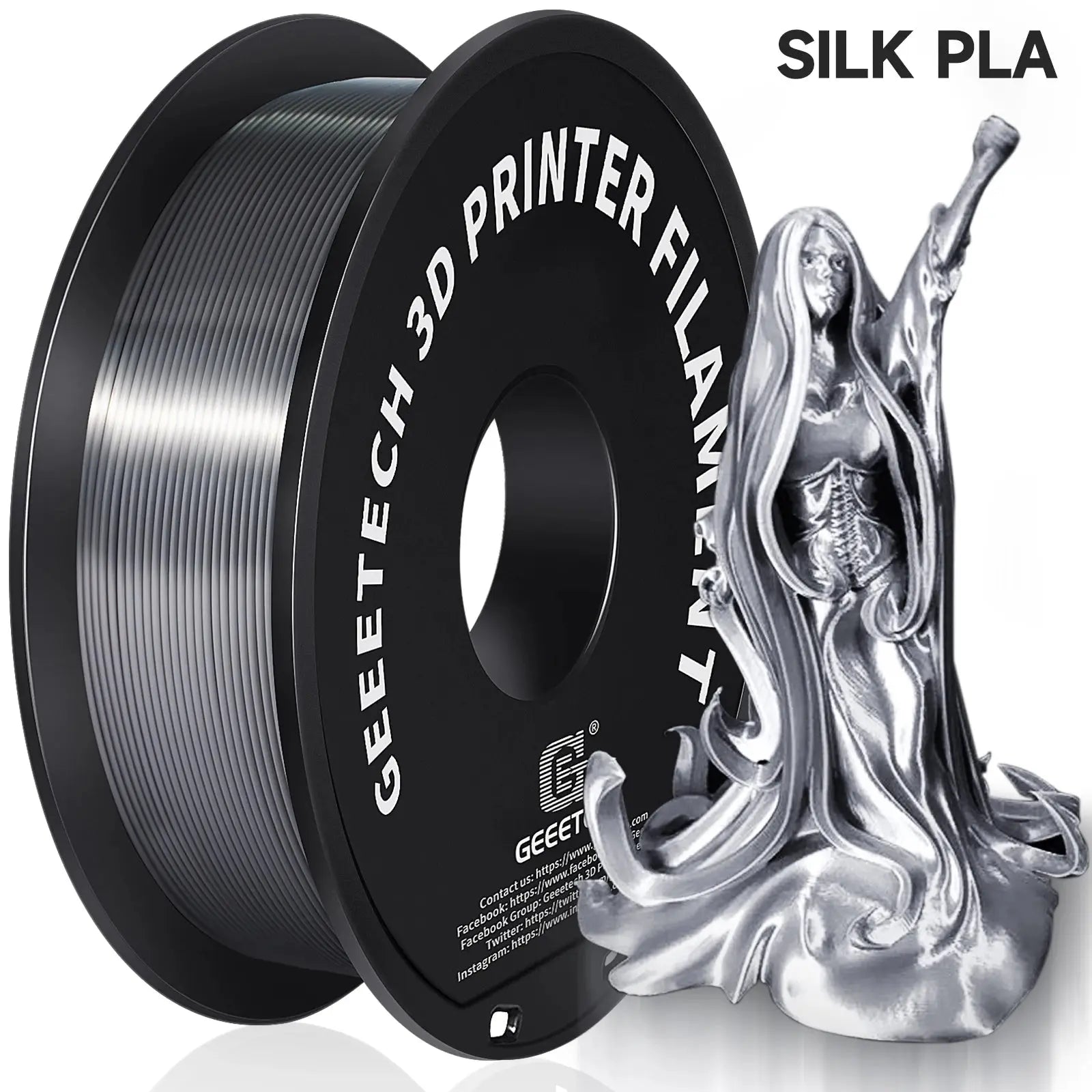 GEEETECH Silk PLA 3d Filament Wire 1kg 1.75mm Spool Wire 3D Printer Material 3D Print Refills, Fast Delivery Vacuum Package - i3dyou