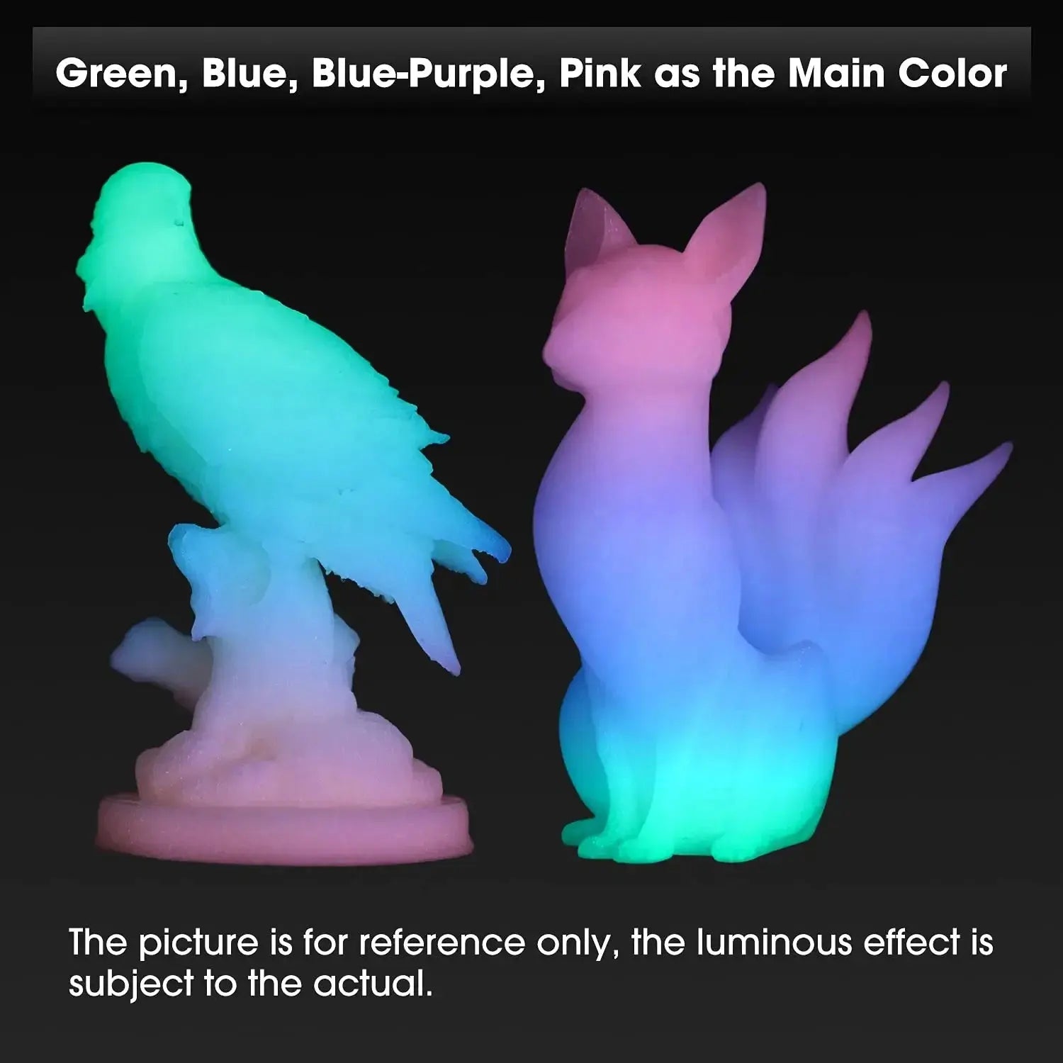 PLA Luminous Filament Rainbow Noctilucent Red Blue Luminous 250g, 500g PLA 3D Printing Plastic wire Vacuum Packaging i3dyou