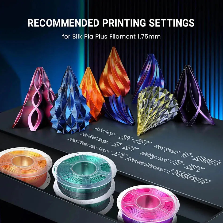JAYO Silk PLA+ Rainbow/ PLA Rainbow 3D Printer Filament 1.75mm SILK PLA plus Dual / Triple Color 3D Filament 1.1kg 5 Rolls/set - i3dyou