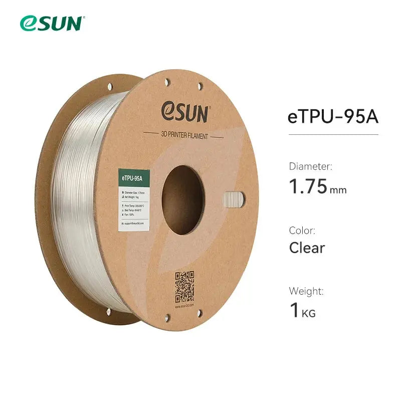 eSUN Flexible TPU Filament 1.75mm,TPU 95A 3D Printer Filament 1KG 2.2 LBS Spool 3D Printing Material TPU 95A  For 3D Printers - i3dyou