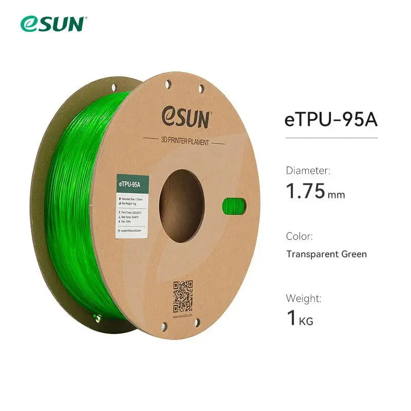 eSUN Flexible TPU Filament 1.75mm,TPU 95A 3D Printer Filament 1KG 2.2 LBS Spool 3D Printing Material TPU 95A  For 3D Printers - i3dyou