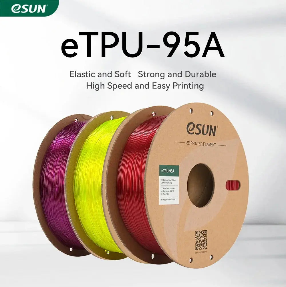 eSUN Flexible TPU Filament 1.75mm,TPU 95A 3D Printer Filament 1KG 2.2 LBS Spool 3D Printing Material TPU 95A  For 3D Printers - i3dyou