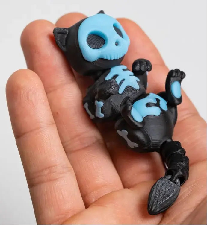 Skeleton cat keychain 3d printable file i3dyou