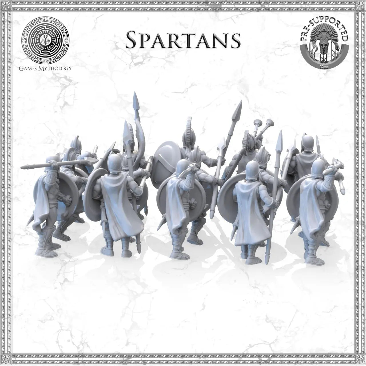 Spartan Army Spartan Hoplites miniatures 3d print model i3dyou